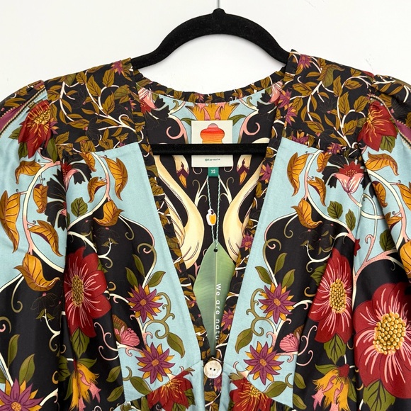 FARM Rio Flowing Beauty Mini Dress, Light Blue/Black/Red, NWT 🇧🇷 - Picture 10 of 16